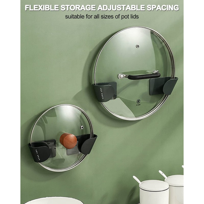 Tendiren Pot Lid Organizer, 6 Pairs of Adjustable Wall Mount