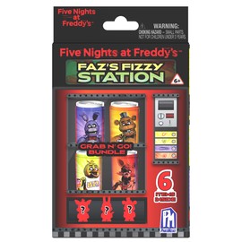 Paquete Deluxe Five Nights at Freddy'S con 3 Figuras coleccionables, 2 Tarjetas y 1 Etiqueta.