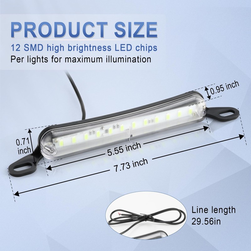 LivTee Luz de matrícula, extremadamente brillante, luces LED para placa