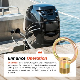 UMONIE 91-904551 Outboard Lifting Ring Tool Compatible with Mercury Outboard Motor Mariner Force Yamaha 45HP+, Replaces MT0022 18-9896, 1.5”-16 Thread Flywheel, Works with Outboard Motor Stand