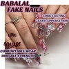 BABALAL Press on Nails Long Square Fake Nails Pink Ombre