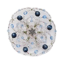 Beaded Kippah for Women - Callas in Blue