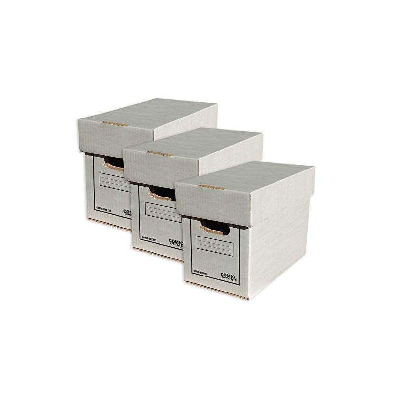 Comic Concept 3 x Comic Box (Short) with Lid, Stackable