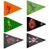 Pack of 6 Bicycle Flags for Children, Double-Sided Bicycle Flag,