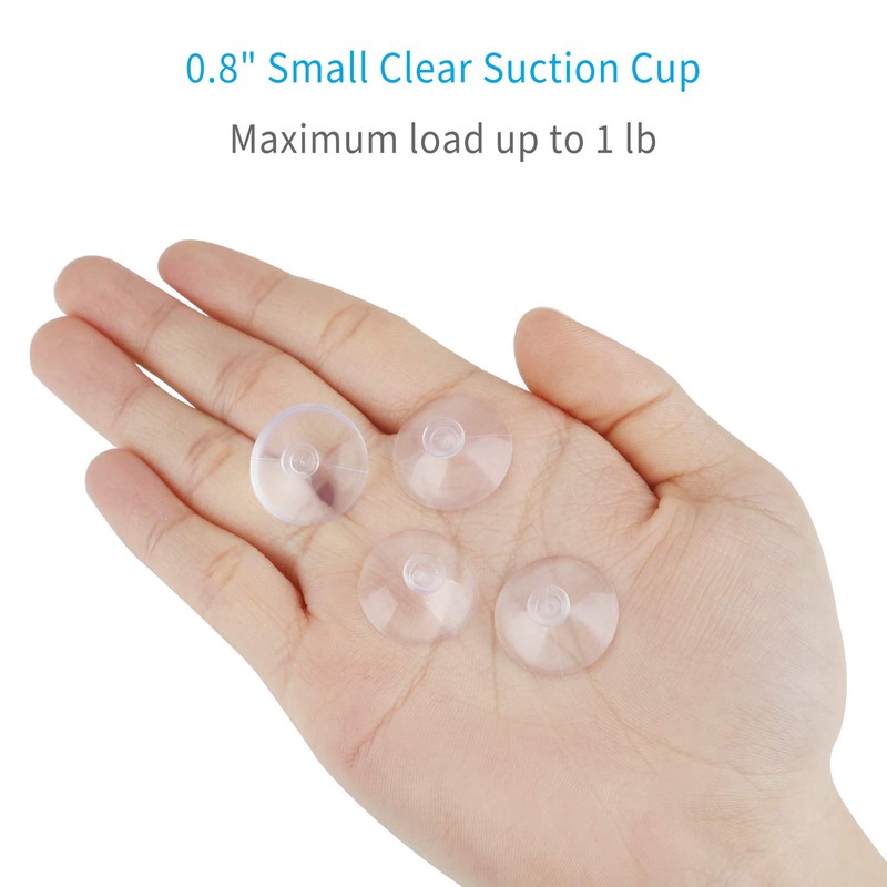 Pawfly 10 Pack Clear Suction Cups 0.8 Inch PVC Plastic