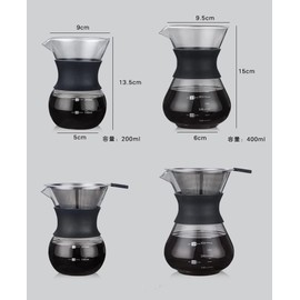 コーヒーサーバー コーヒードリッパー コーヒーカラフェセット コーヒードリップ器具 ホルダー ハンドドリップ ハンドドリップセット フラワードリッパー コーヒードリッパー ステンレスフィルター プレゼント 耐熱ガラス