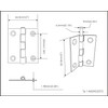 QCAA Square Door Butt Hinge, Heavy Gauge, Swaged, Loose Pin,