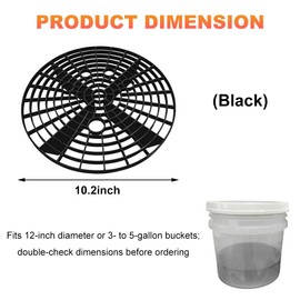 SHMZK Car Wash Bucket Inserts, Auto Detail Dirt Gaurd Bucket Filter Helps Remove Dirt Debris, Dirt Guard Insert Wash Filter Fits 12 Inch Diameter Bucket or 3-5 Gallon Bucket (Black)