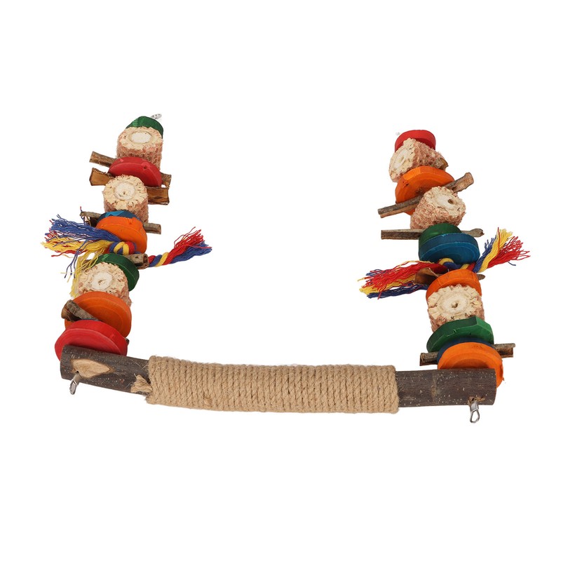 Bird Swing Toy Colorful Beak Grinding Parrot Chewing Perch Toy