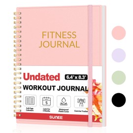 Fitness Journal Workout Planner, A5(6.4" x 8.3") Workout Journal & Log Book for Men & Women, Undated Fitness Workout Planner for Gym Essentials & Home Workouts, Track Progress & Achieve Goals, Pink