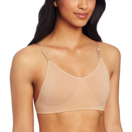 Capezio Women's Seamless Clear Back Bra With Transition Straps, Nude, Small | Capezio