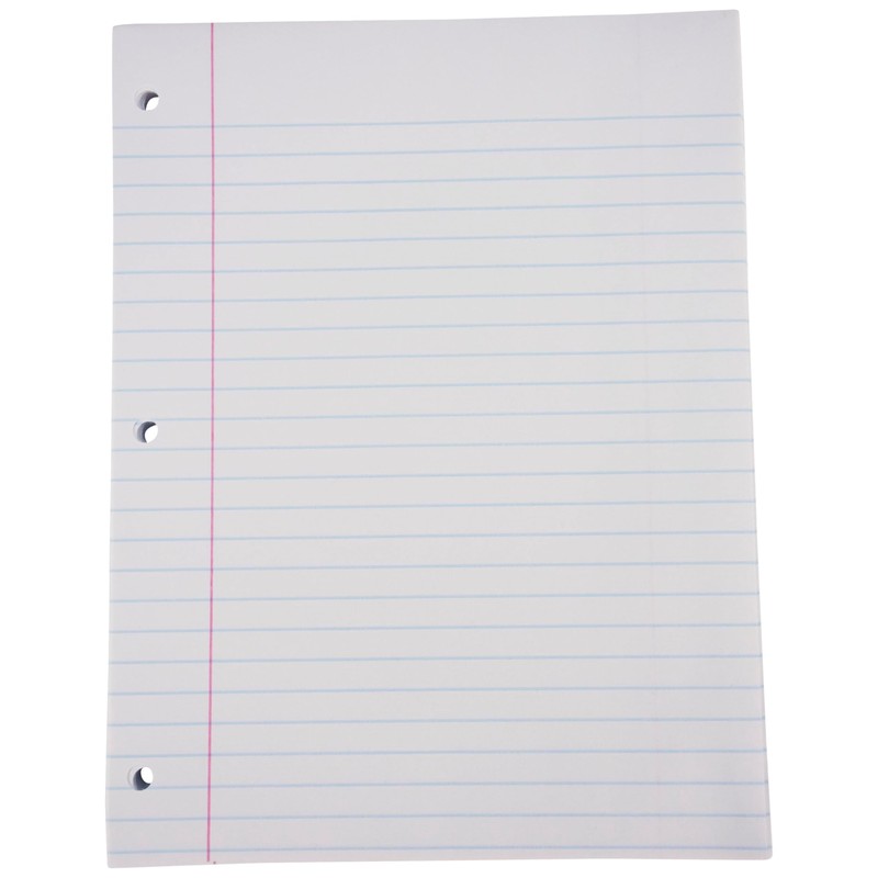 School Smart - 85285 3-Hole Punched Filler Paper w/ Red