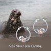 POPLYKE Seal Earrings for Women 925 Sterling Silver Hoop Earrings