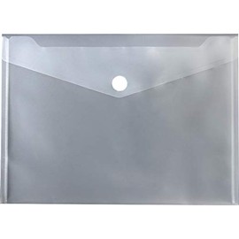 EXXO by HFP Pack of 10 A4 Clear Velcro Document Wallets 335mm x 240mm 90161