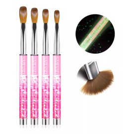 Saviland, 4 Pinceles Acrílico Para Uñas, 6,8,10,12,14 Y 3d