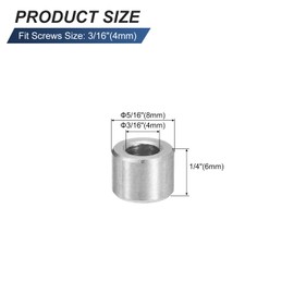QUARKZMAN Pack of 10 Spacer Sleeves Stainless Steel 4 mm ID x 8 mm OD x 6 mm L 304 Stainless Steel Round Spacers without Thread Columns for Screws 3/16 Inch or M4
