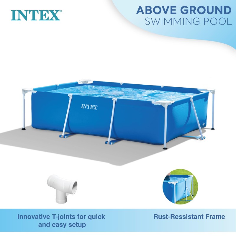 INTEX Intex Above-Ground Swimming Pool, Rectangular Frame 8.5ft x 26in,
