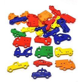 30 pcs Mix Colors Vehicles Transportation Theme Assorted Cars Buttons 2 Holes Size 15 x 30 mm