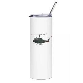 Bell UH-1 Huey Stainless Steel Water Tumbler with straw - 20oz.