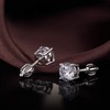 Sterling Silver Stud Earrings for Women Mens Diamond Cubic Zirconia