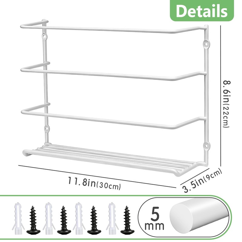 Premium 2-Pack Heavy Duty Kitchen Wrap Organizer, Extra Thick &