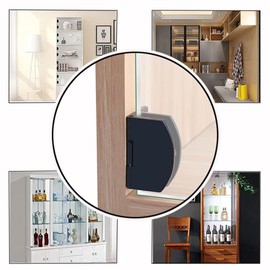 Glass Door Hinges for Display Cabinet, 90-Degree Hinges, Suitable for 5-8mm [Black] (10 Pairs = 20 Pieces)