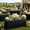 6FT Black Spandex Open Back Table Cover for Rectangle Tables,