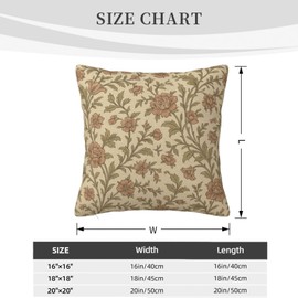 HJRGLXZ 2PCS Neutral Floral Pillow Covers 20x20 Boho Vintage Printed Pillow Covers, Soft Spring Decorative Farmhouse-Style Sofa Cushion, Suitable for Living Room Bedroom
