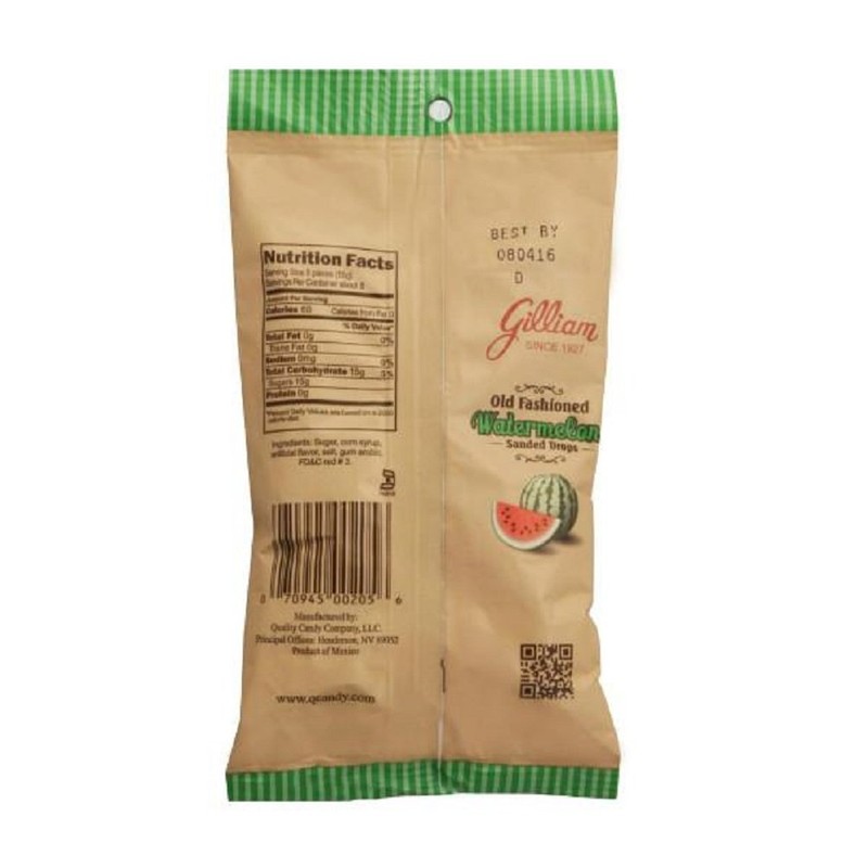 Gilliam Old Fashioned Candy Flavored Sanded Watermelon Drops Pack of