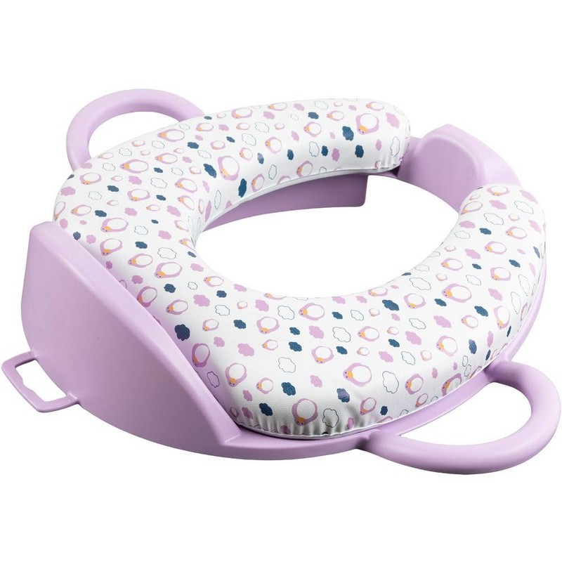 Soft Toilet Seat for Children Purple with Two Handles, One