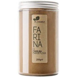 Ciokarrua Farina di Carrube senza glutine italiana 100% - 200gr - Farina integrale di polpa di carruba siciliana, senza semi di carrube. Farina proteica senza carboidrati a basso indice glicemico.