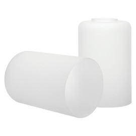 Rivqahra 2 Pack Clear Frosted Glass Lamp Shade Replacement Globes & Cover, 6" Tall, 4" Diameter, Light Fixture Cylinder Anti-glare Shade with 1-5/8 Inch Fitter for Chandelier Pendant Wall Sconces