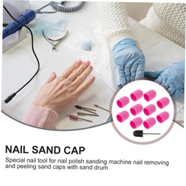 SAFIGLE 10Pcs Manicure Sanding Caps Set for Nail Grinding Durable Polishing Tools Compatible with Electric Nail File Machines Easy to Operate Lightweight and Safe for Long Term