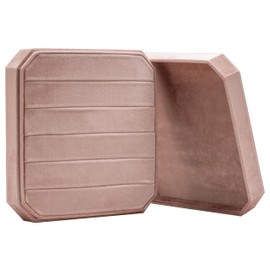 COWFEX Multiple Velvet Ring Storage Organizer Display Tray Jewelry Box Earring Holder Case for Wedding Birthday Christmas Day (Blush Peach)