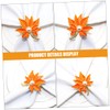 IWOWHERO 4pcs Metal Napkin Maple Leaf Design for Thanksgiving Table