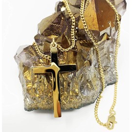 Lifetime Bling Gold Chain Cross Necklaces for Women & Me with Up to 20X More 14k gold Plating Than Other Necklace Cross Chains - Durable (22)