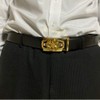 D.Stomo 120 Men's Transformation Belt, Buckle, Rotation, Genuine Leather, Business