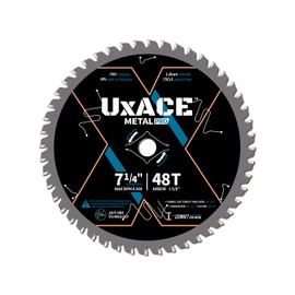 UXACE 7-1/4-Inch 48-Tooth Circular Saw Blade, 5/8-Inch Arbor, Ferrous Metal, Steel Cutting Blade, Carbide Tip, Thin Kerf, for Channel, EMT Conduit, Angle Iron, Threaded Rod, Flat Bar