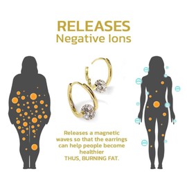 Halolux Lymphvity Germanium Earrings Halolux Lymphatic Germanium Earrings Atheniz Lymphatic Earrings Dainty CZ Zircon Acupressure Earrings Lymphatic Drainage Earrings (Gold)