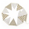 G2PLUS Gold Fabric Bunting Banner, 10.8 Feet Star Strip Cotton