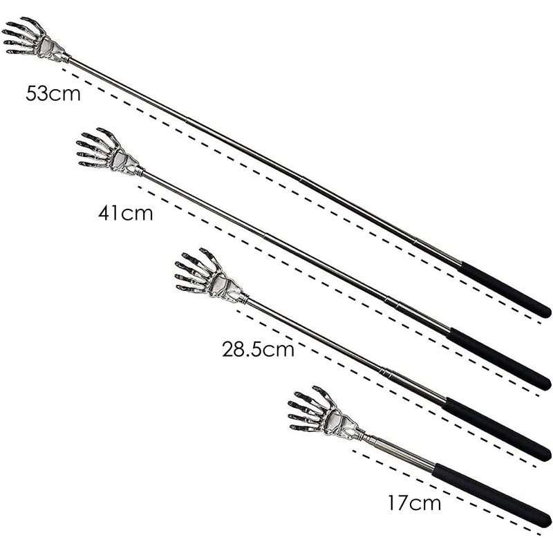FIXTOOLS Extendable Stainless Steel Telescopic Back Scratcher with Claw Massager
