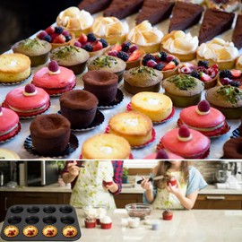 Diompilux Pack of 2 Muffin Tray for 24 Muffins, High-Quality Non-Stick Muffin Tray, BPA-Free, Standard Size Baking Mould, 35 x 27 x 3 cm, for Cupcakes, Brownies, Basic Baking