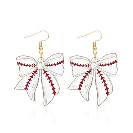 Bow Earrings Creative Softball/Baseball/Football/Soccer/Tennis Bow Earrings Sport Lover Holiday Party Game Jewelry for Women