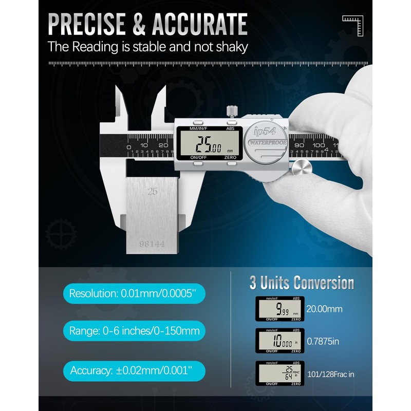 Housolution Digital Caliper 12 Inch, (ABS) Absolute Scale Caliper, IP54