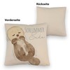 speecheese Otter Cushion with Linen Look with Saying Snooze Corner