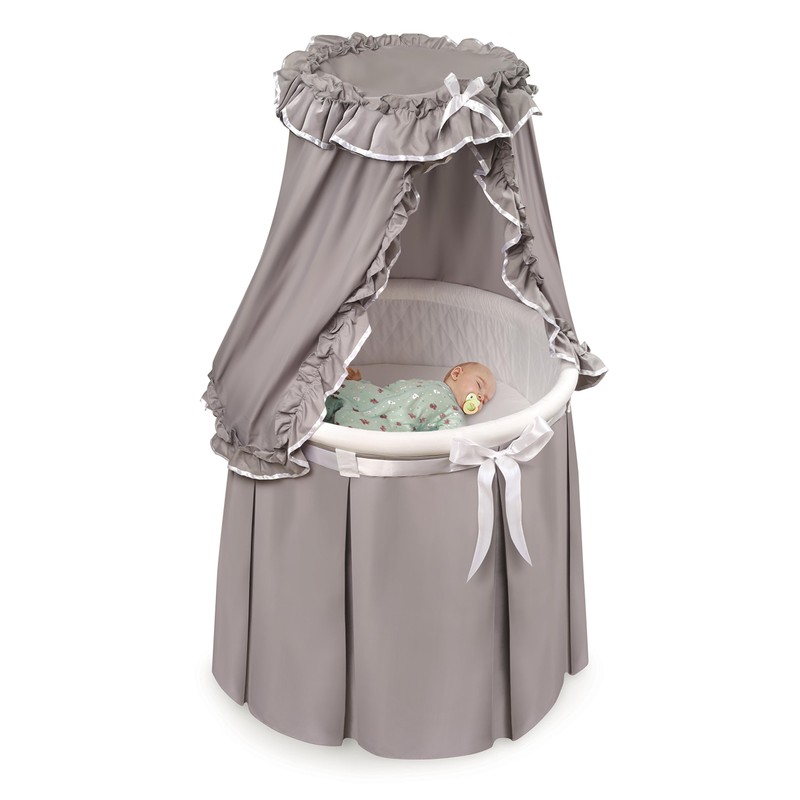 Badger Basket Empress Canopy Bassinet - Round Rocking Baby Cradle