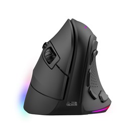 MARSGAMING MM-SK Wireless Vertical Gaming Mouse, Ergonomic RGB Chroma Lighting, Pixart 8400DPI Optical Sensor, Huano Mechanical Switches, 9 Programmable Buttons, Mouse Tri-Mode, Black