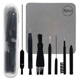 8Pcs Hearing Amplifier Cleaning Brushes,Hearing Aid Brushes Wire for Cleaning, Hearing Aid Cleaning Kits Design with Brush and Wire Cleaner for Sound Tubes,Hearing Aid Amplifier Cleaner Kit