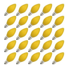 Vickerman 297230-5 watt 130 volt C7 Candelabra Screw Base Ceramic Green (25 pack) Christmas Light Bulbs (V471755-25)