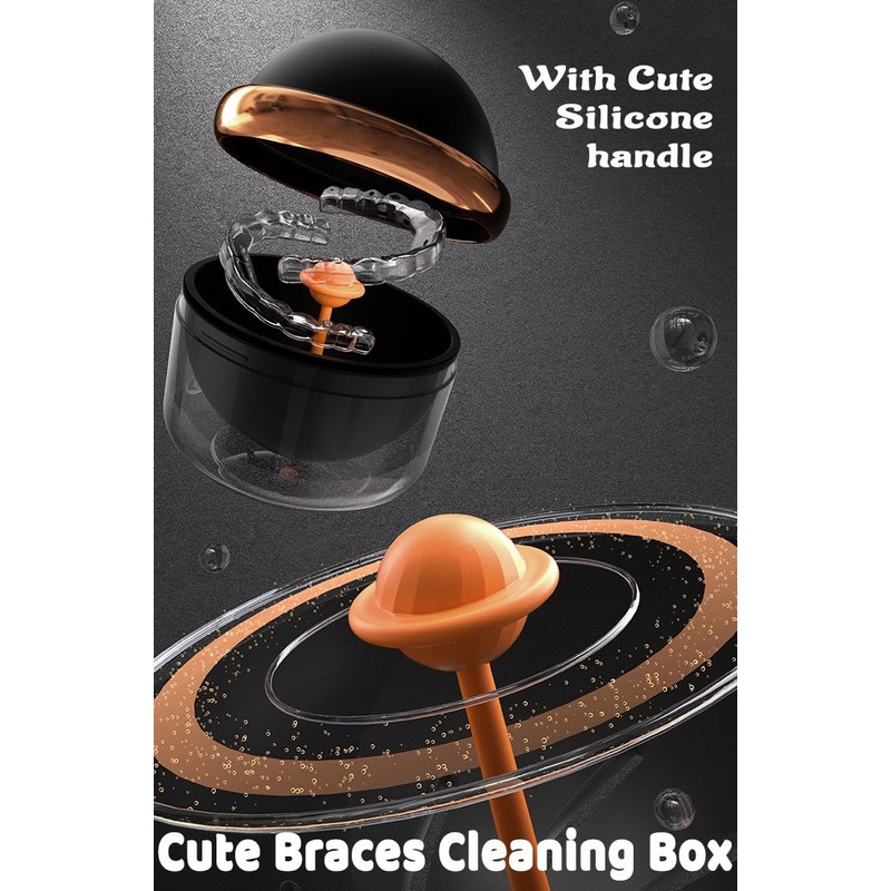 AARAINBOW Large Denture Case with Strainer Basket, Clear Retainer Cleaner